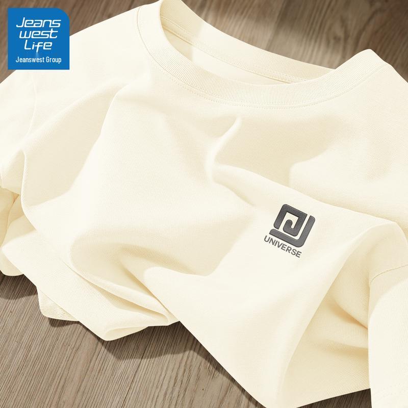 JEANSWEST LIFE Herren T-Shirt mit Wappenaufdruck aus schwerer Baumwolle