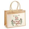 Tote Bag - PLANETEE - Jute with Pocket Inès Life Is More Beautiful - Jute - 43x33 Cm - Printed In France