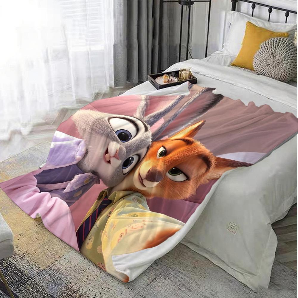 Furry Kawaii J-Judy&N-Nick Halloween Blanket for Bed Blankets New Year Camping Home and Decoration Bedspread the Anime Sofas Nap