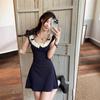 Lace Small Flying Sleeve Dress Women's Summer New Fresh and Sweet Japanese Small Man High Waist and Hip Skirt