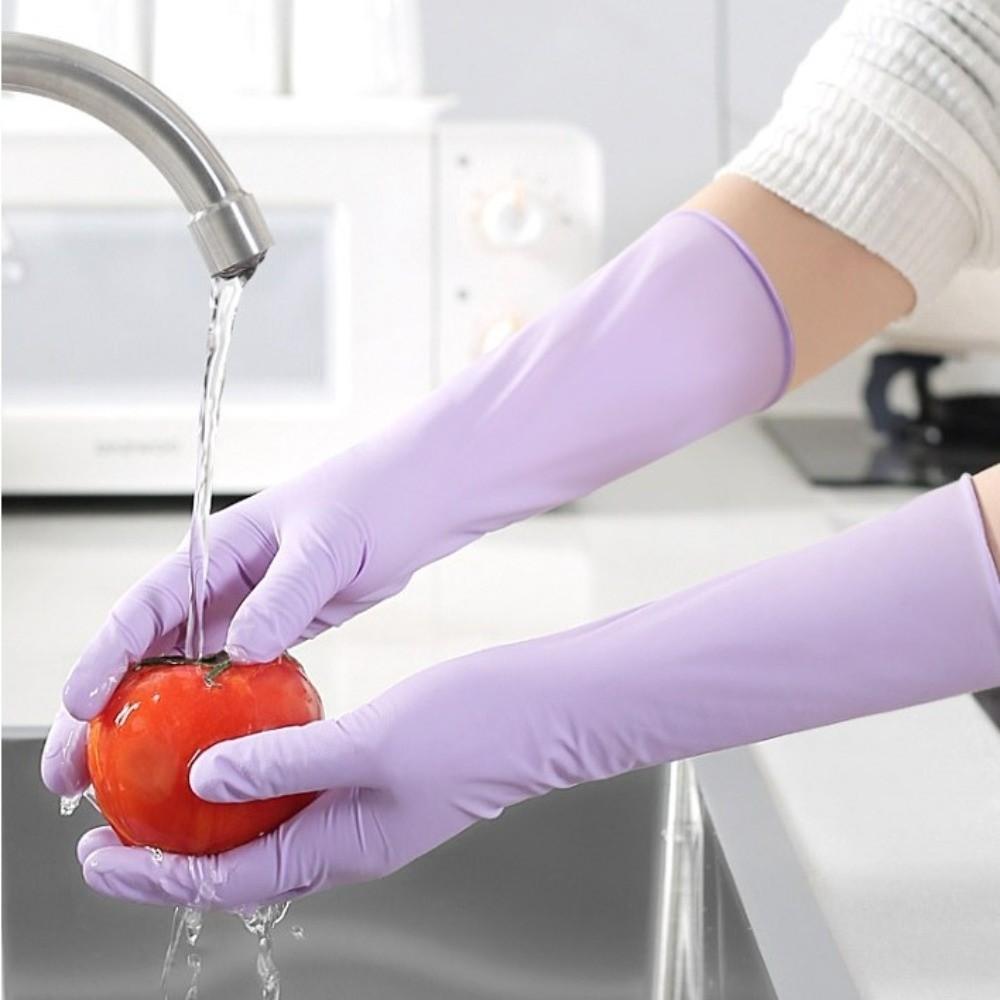 Purple Disposable Latex Gloves Oil-resistant Housework Cleaning Gloves