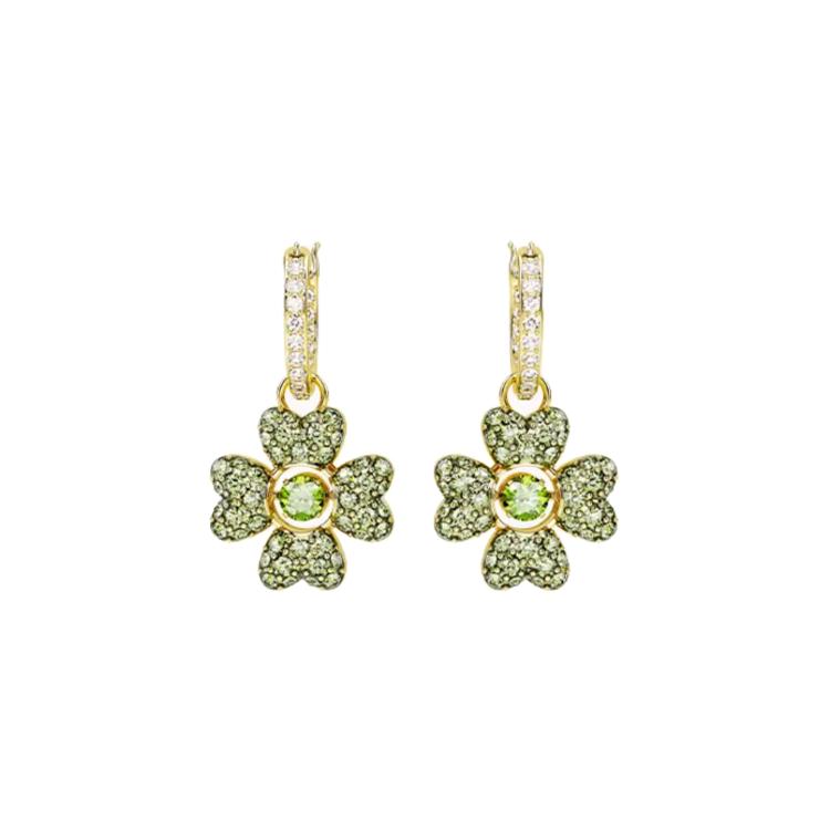 Swarovski Pozlacené náušnice Dámské Zelené