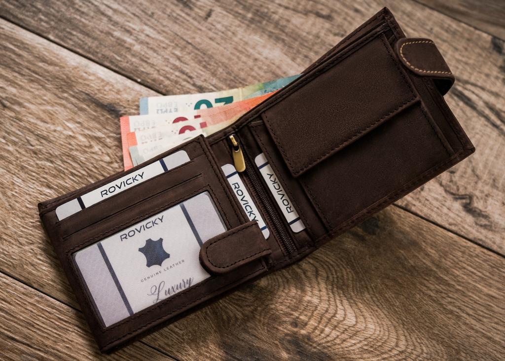 Men's leather wallet N992L-CHM-HORSE-BL BROWN