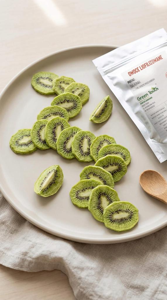 Kiwi Liofilizowane Plastry Całe 100 G Przekąska Świeże Chrupiące Bez Skórki