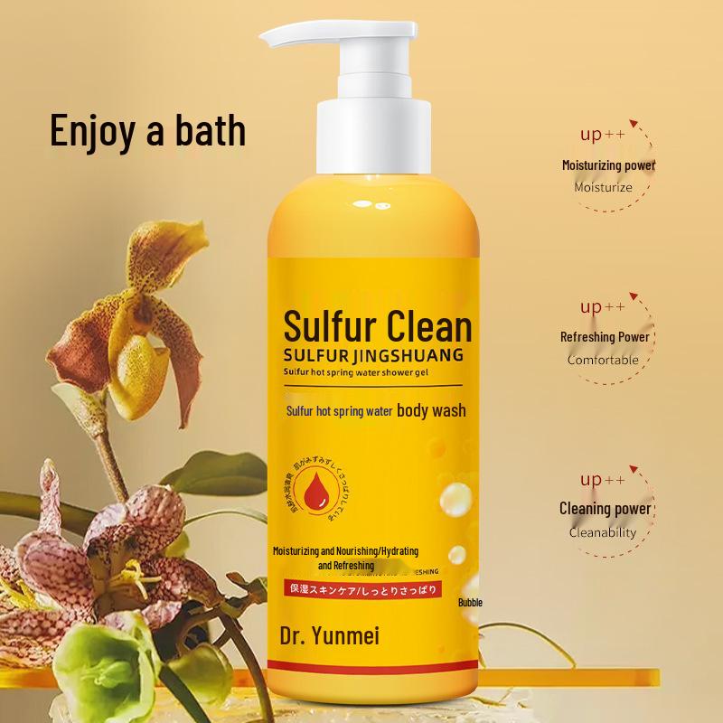 Yunmei Dr. Sulfur Shower Gel: Hydrates, Moisturizes, Nourishes, and Gently Cleanses without Tightness, 400ml.