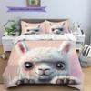 Biancheria da letto con motivo alpaca Decorazione per la casa Regalo di compleanno (1 * copripiumino + 2 * federa, senza nucleo)