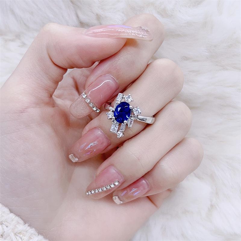 Exquisite Sapphire Gem Set: Ring, Earrings, Necklace - Elegant and Versatile Women s Jewelry