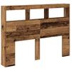 LED Headboard with Shelves Rustic Wood Look 140 x 17 x 102 cm