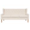 3 Seater Sofa Fabric Cream White White