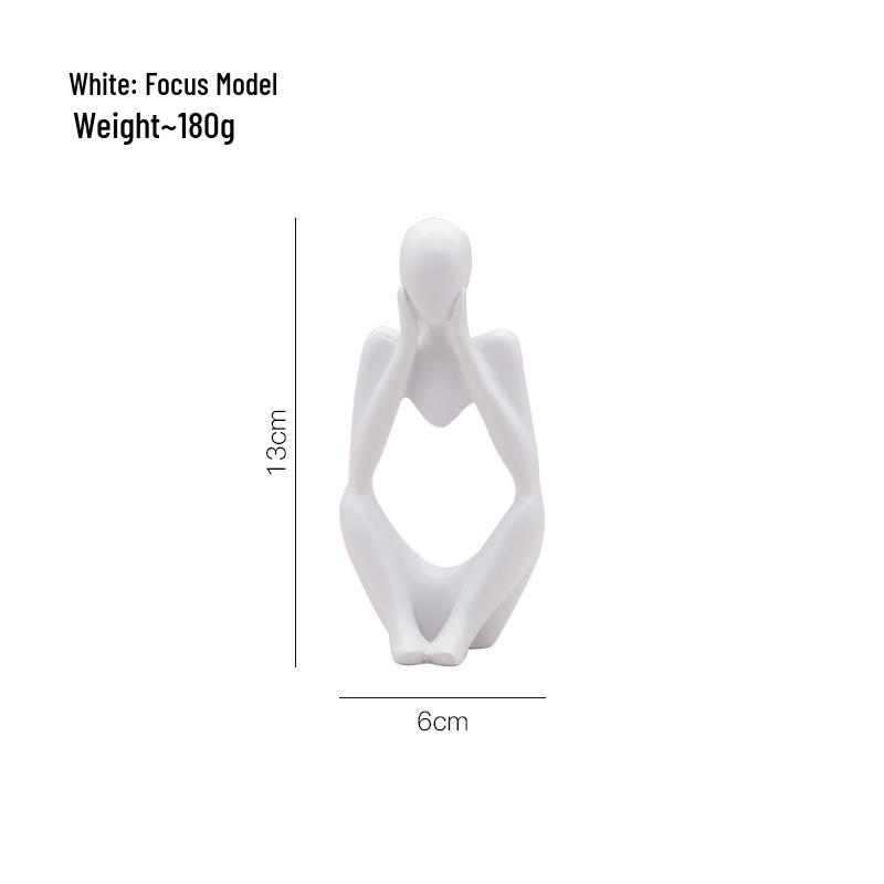 Скандинавская роскошь Абстрактная фигурка Настольный декор - Миниатюрная форма Ручная работа.