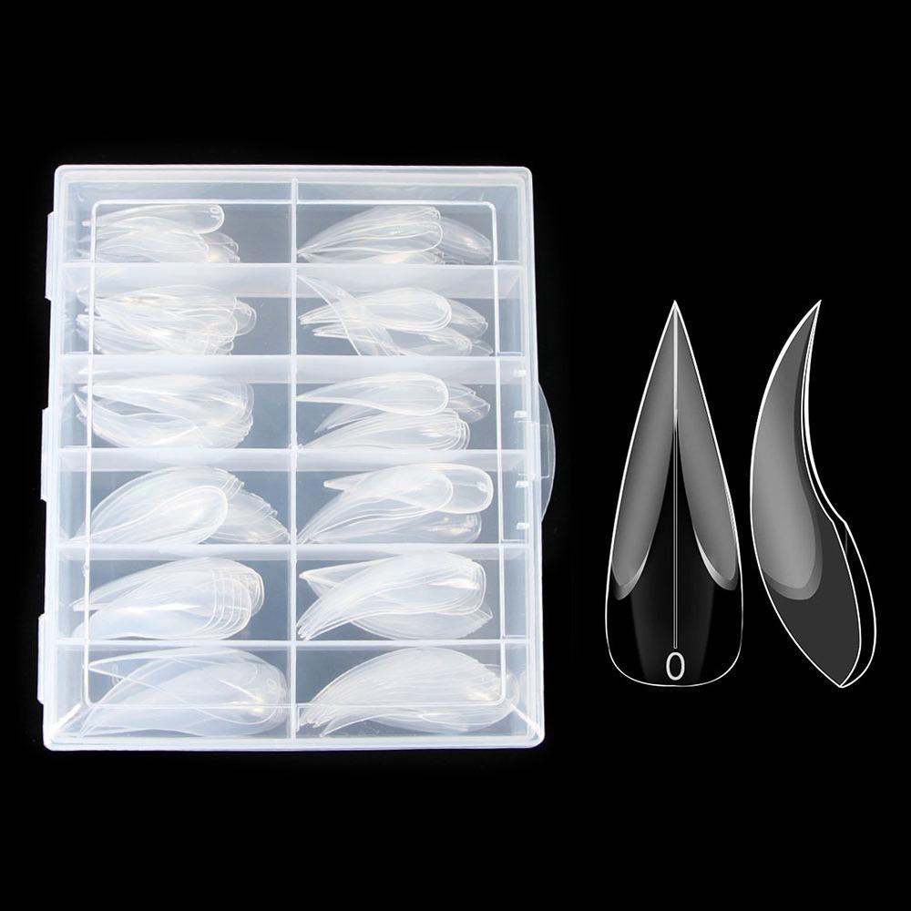 

120pcs Curved Stiletto Hawk Carving Nails 3D Eagle Claw Fake Nails for Poly Nail Gel Extension 120PCS/BOX