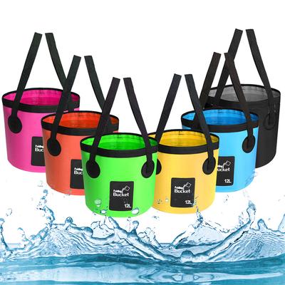 Car Wash Bucket Bowl Sink Washing Bag Portable Outdoor Travel Foldable Water Bucket Multifunction Folding Bucket for Camping Hiking Fishing 12L