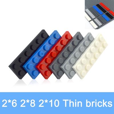 DIY Building Blocks Thin Figures Bricks 2x6 2x8 2x10 Dots Colorful Educational Creative Size Compatible All Brand Toys for Kids