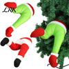 Plush Santa Claus Legs Decoration Christmas Elf Stuffed Leg Ornaments, Green/Red Decorations, Poseable Decorative Props for Xmas Party Tree