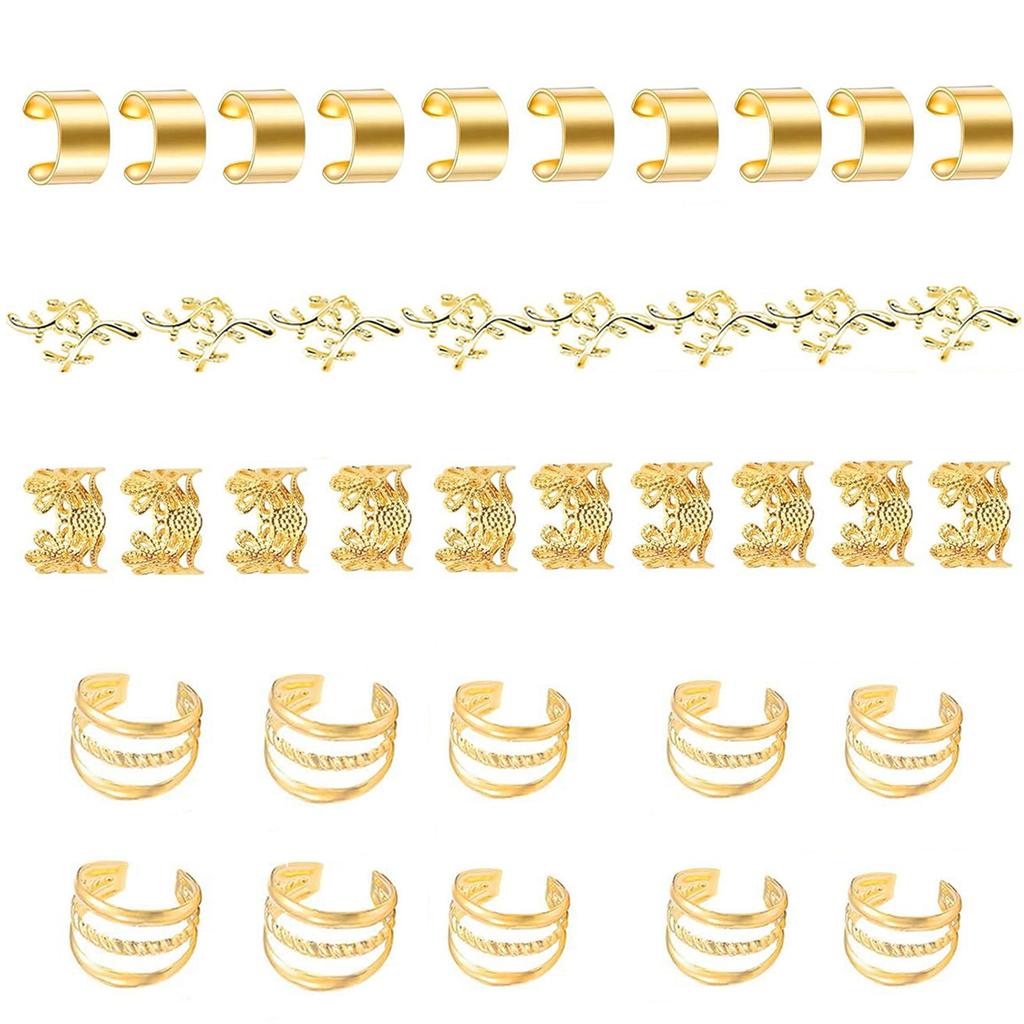 Golden Ethnic Hair Beads Loose Coil Hair Jewelry For Braid Hair Rings Dreadlock Bead Braid Rings Hair Clip Braid Clip
