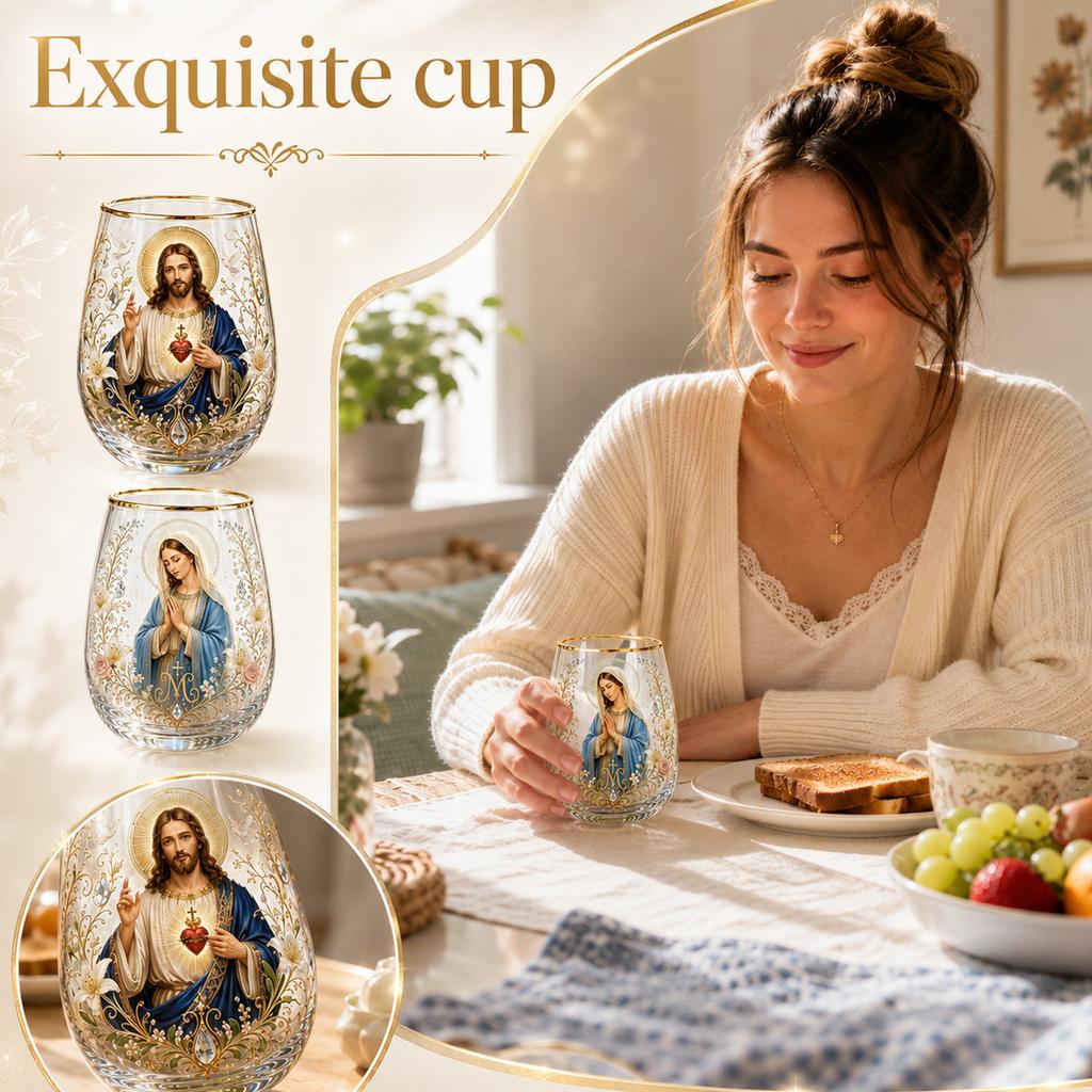 Edition Glass Tea Cup with Calming Morning Design, Gift for Tea Lovers, Perfect for Home Decor and Relaxation