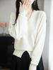 Women's Coffee Velvet V-Neck Knit Sweater – Autumn/Winter Korean Style Pullover Top