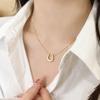 Stainless Steel Lucky Horse Shoe Necklace Personalized Name U Shape Pendant Necklace Jewelry Gift for Girls Mom