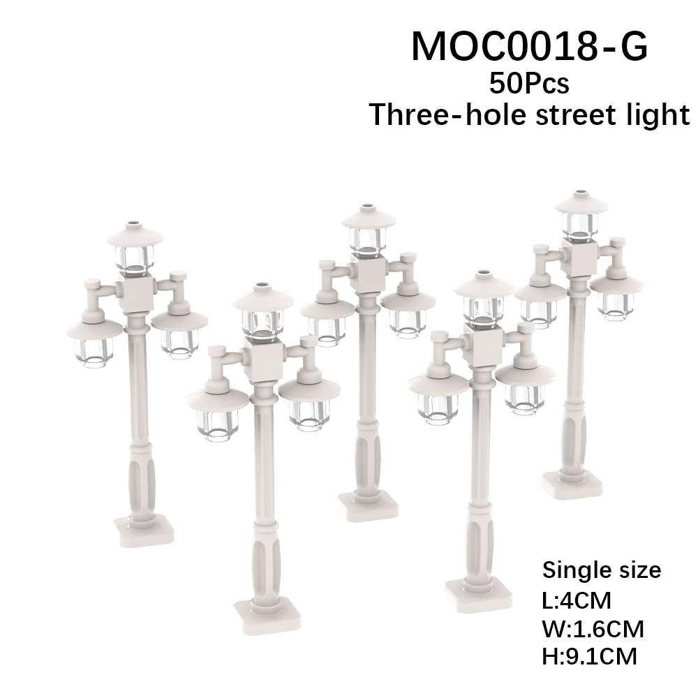 MOC DIY Accessori Parti Piastra Scena Città Blocchi da Costruzione Tronco d'Albero Recinzione Ringhiera Lampione Stradale Semaforo Base Giocattolo A037