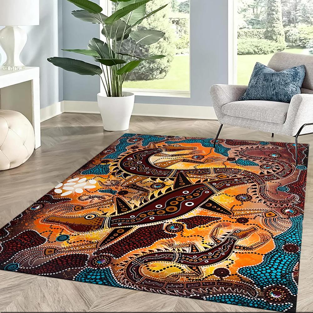 Aboriginal Artwork Floor Mats for Living Room, Bedroom and Room Decoration Are Suitable for Gifts.
