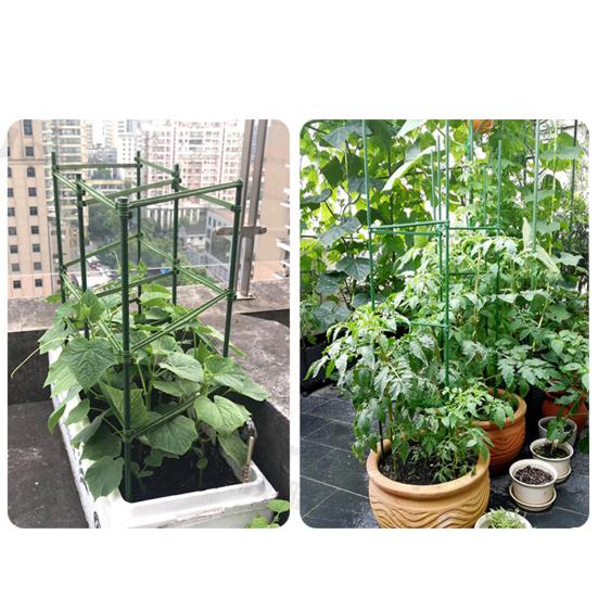 10Pcs Plant Trellis Connectors Flexible Sturdy Rust-Proof Plastic Connecting Rod Support Expandable Garden Vegetables Tomato Cage Stake Arm