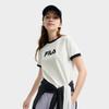 FILA Original Letter Logo Print Round Neck Pullover T-Shirt Women tops Cloud-White F11W429113FWT