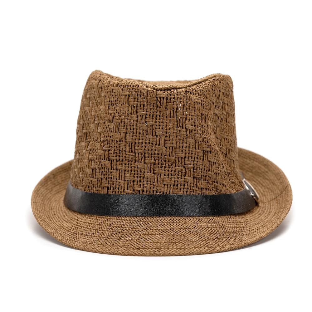Straw Trilby Fedora Hat for Men 1920s Short Brim Sun Hat Man British Beach Fedora Trilby Outdoor Travel Top Hat Panama