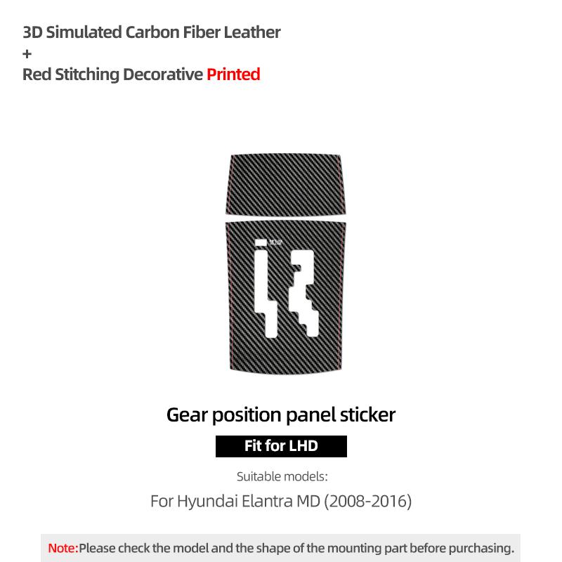 

Betterhumz For Hyundai Elantra 2008-2016 Made of Alcantara Center Console Gear Shift Panel Trim Sticker Car Interior Accessories Carbon Leather LHD