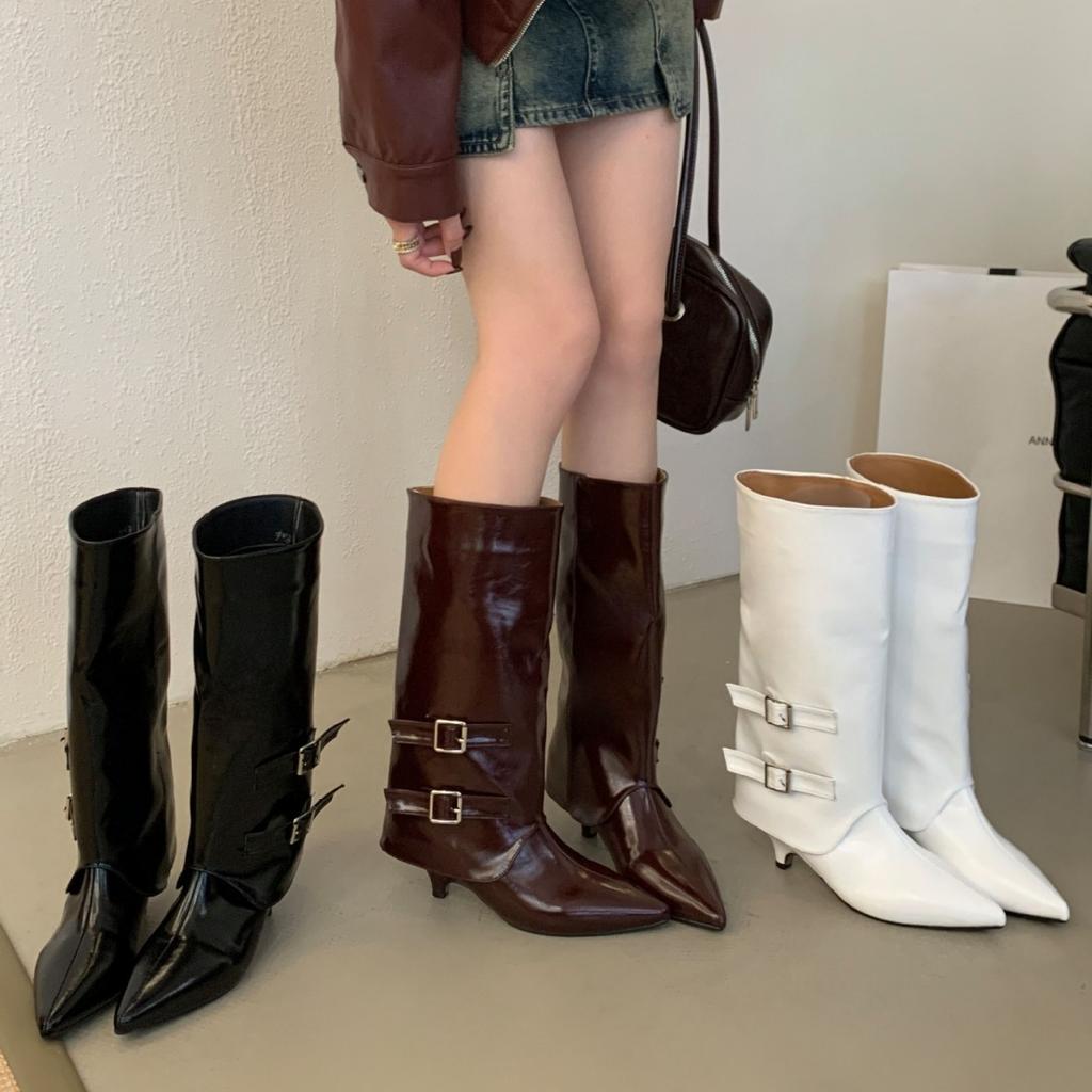 2025 new summer pointed thin high heel tall tube thin fashion Martin women's boots knight women's knight long women's boots