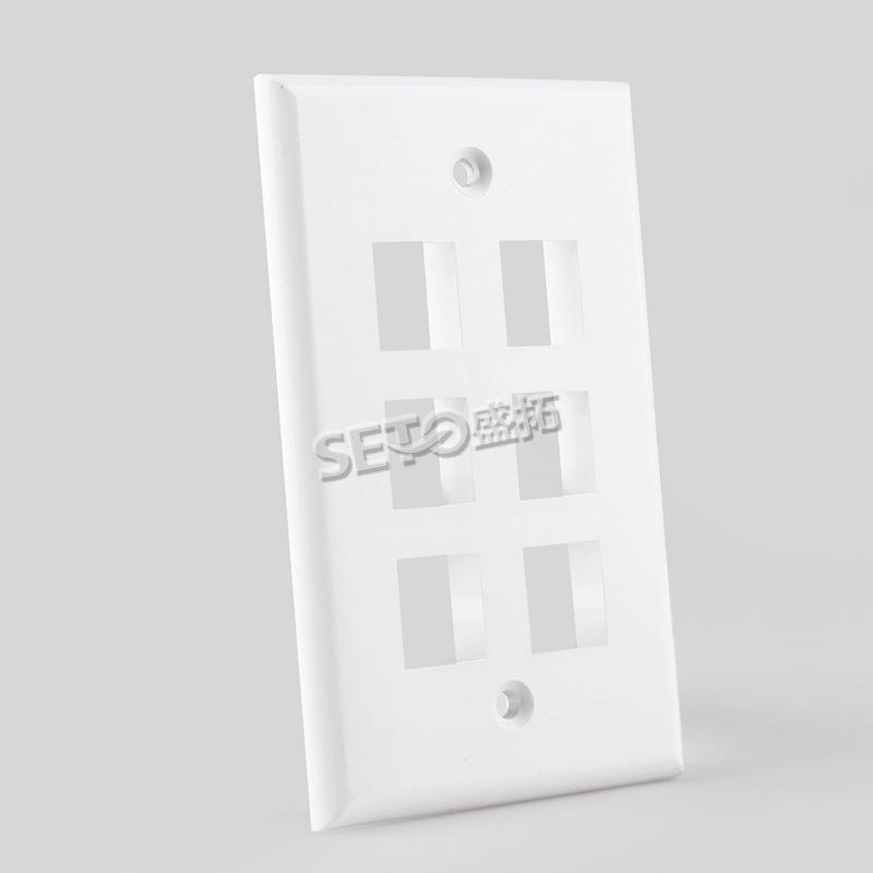 

White Dual Port Network Keystone Jack 115 70mm American Panel Module