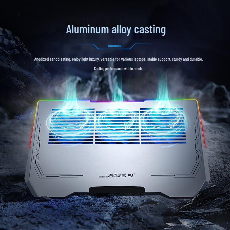 Ollymurs RGB Aluminum Gaming Laptop Cooler Stand