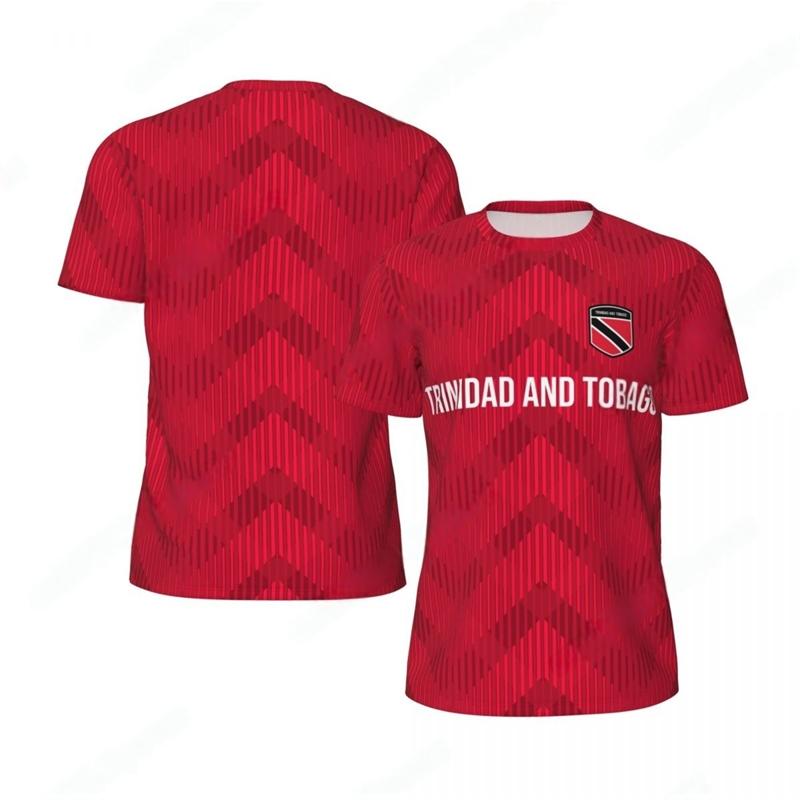 Trinidad And Tobago Flag Graphic Football T Shirts For Men Fashion National Emblem 3D Printed Sports T-shirts Casual Loose Tees
