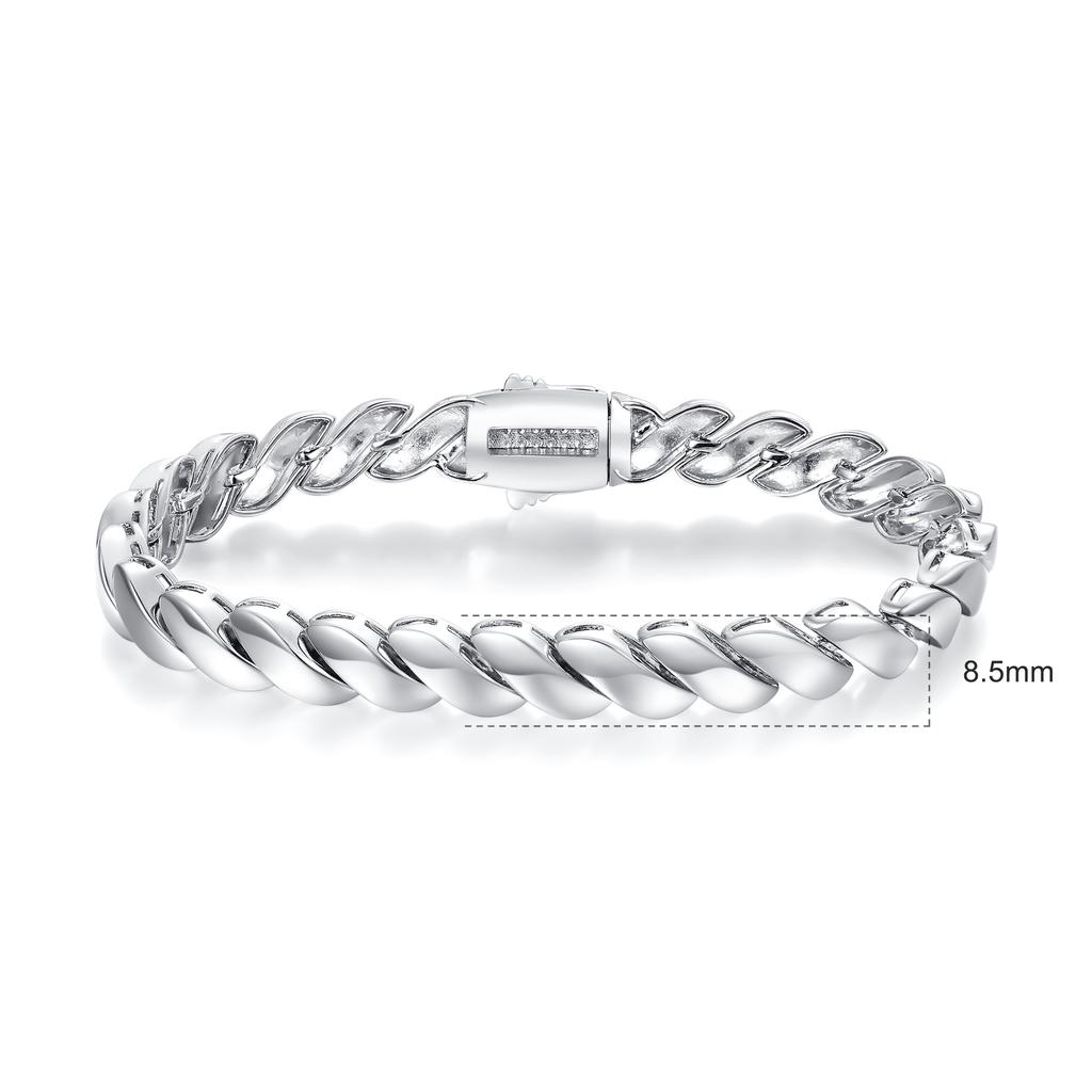 A Copper Inlaid Zircon Tennis Bracelet 9mm Cuban Bracelet Heavy Industry Design Viral Trends