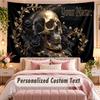 Skull Gothic (158) Theme Wall Tapestry Customized With Name Text Personalized Hanging Tapestry For Bedroom Living Room Decor