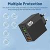 120W USB C Charger Fast Charging 5 Ports QC3.0 USB Type C Quick Chargers  For iPhone Xiaomi PD Wall Power Adapter EU/US/UK Plug