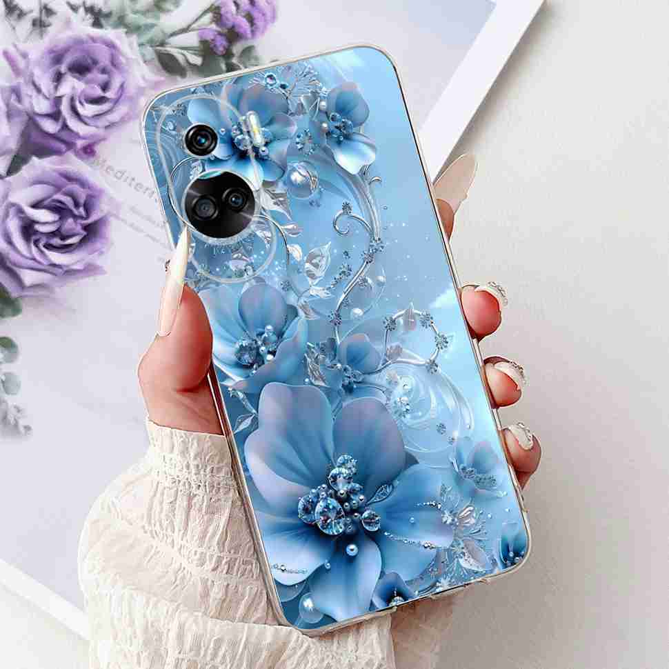 For Huawei Honor 90 Lite Case New Painted Flowers Soft Silicone TPU Cover For Honor 90 Lite CRT-NX1 6.7" Shockproof Phone Cases