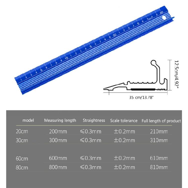 Hand Protective Ruler Nonslip Ruler Wood Cutting Straight Ruler Woodworking Tool