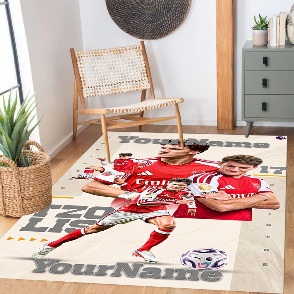 Arsenal Personalized Name Area Rug Perfect for Game Room Balcony Playrooms Entryway Antislip Carpet Anime Office Decor Birthday/Christmas Gift