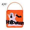 Portable Candy Storage Containers Halloween Felt Trick or Treat Bags, Cartoon Owl Bat Devil Pumpkin Kids Durable Pails Handheld Tote Reusable