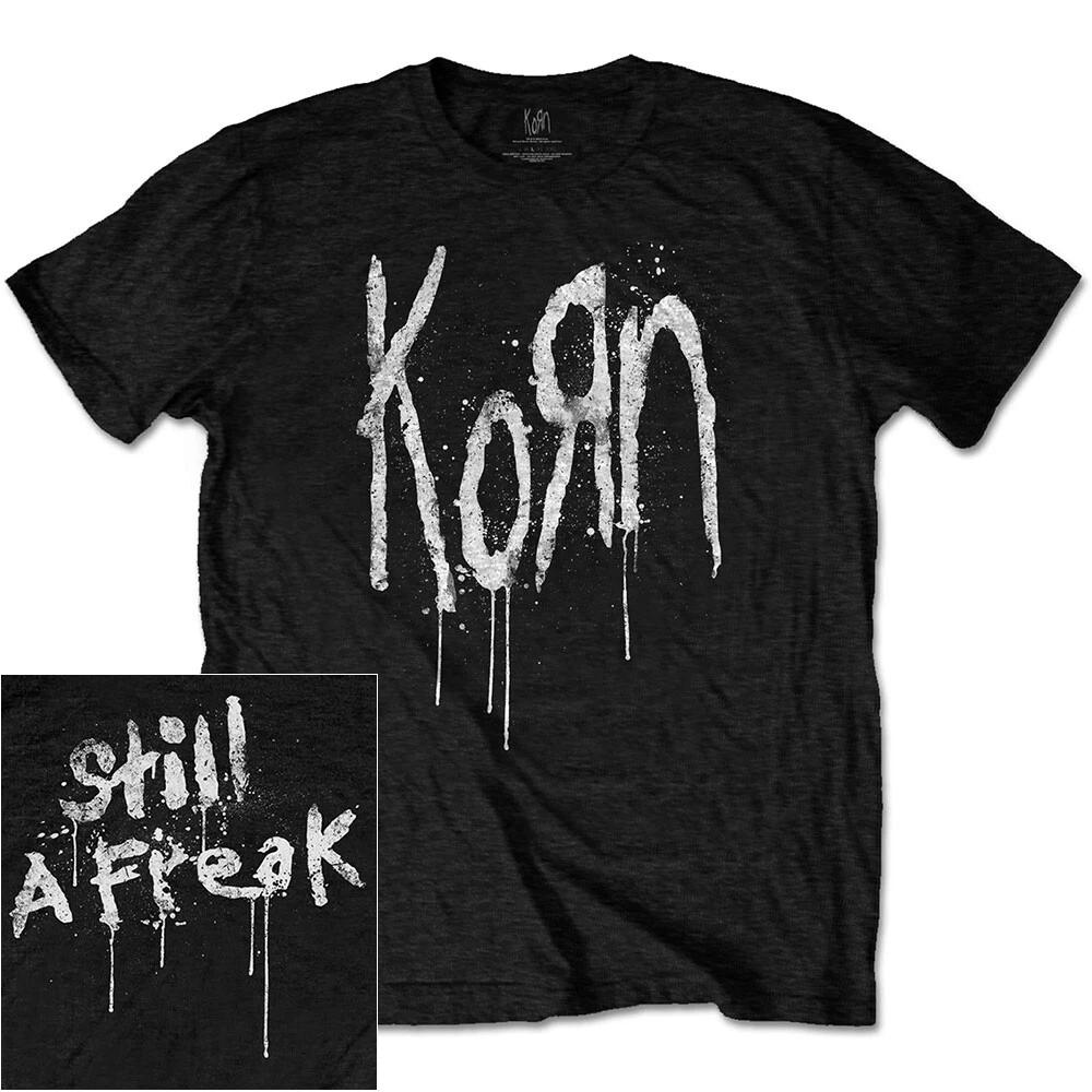 

100% хлопок ТОПЫ UNISEX ФУТБОЛКИ МУЖСКИЕ ЖЕНСКИЕ Korn Still A Freak Shirt Футболка Официальная Метал Рок Группа Черная Футболка 3XL чёрный