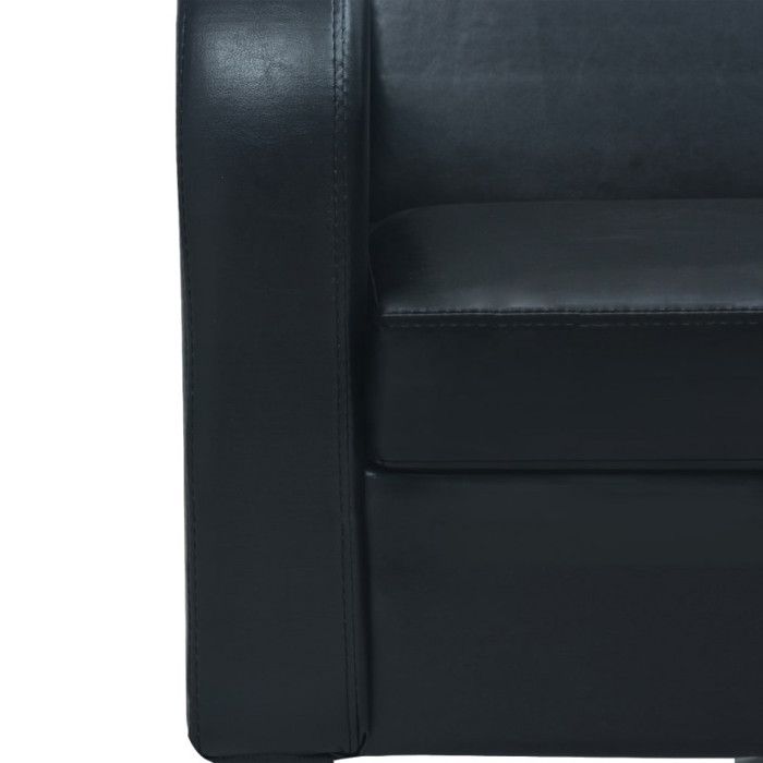 VidaXL Canapé à 2 places Cuir synthétique Noir
