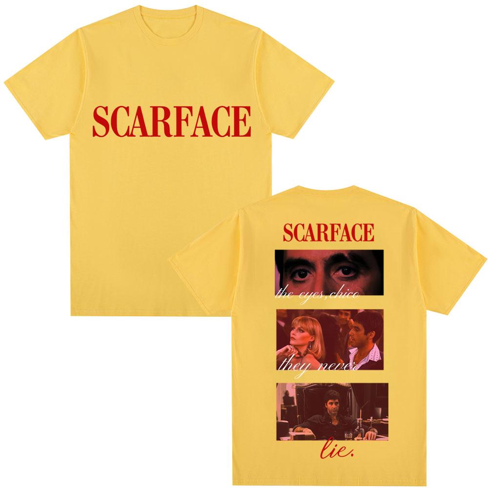 Movie Scarface Tony Montana Quotes Classic T Shirt The Eyes Chico Vintage Hip Hop Mens Gothic TShirt Loose Cotton Casual Tees