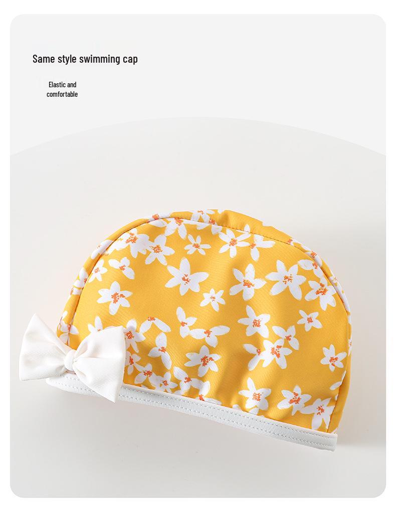 2026 Summer Lemon Floral Swimsuit for Girls and Toddlers