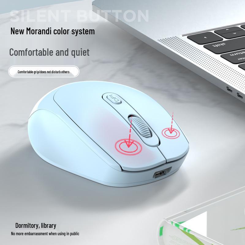 Macron Silent Dual-Mode Bluetooth Wireless Mouse - Rechargeable & Multi-Color Options