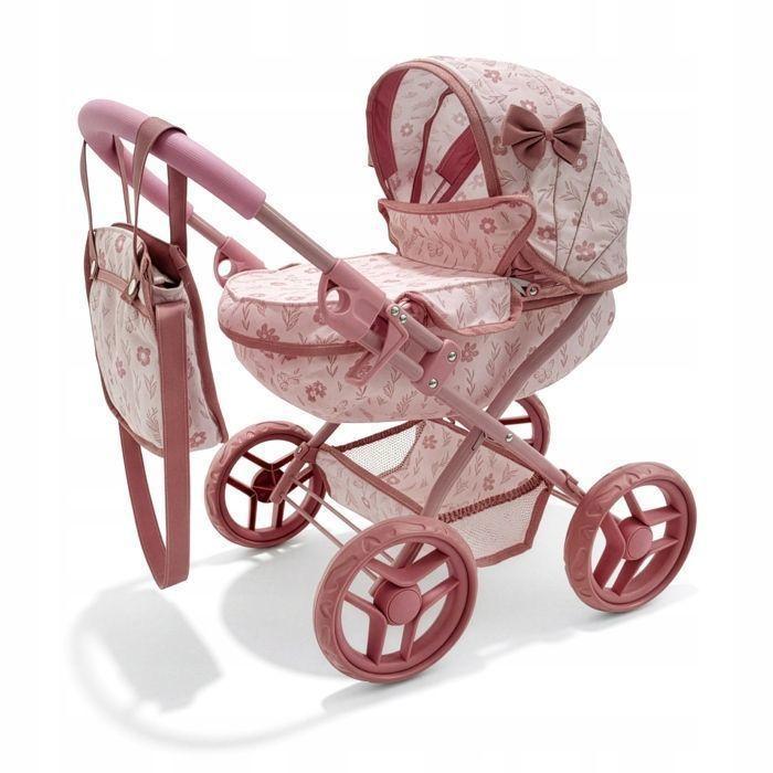 Poussette pour poupée - KINDERPLAY - KP0263A - Rose - Sac zippé - Panier inférieur