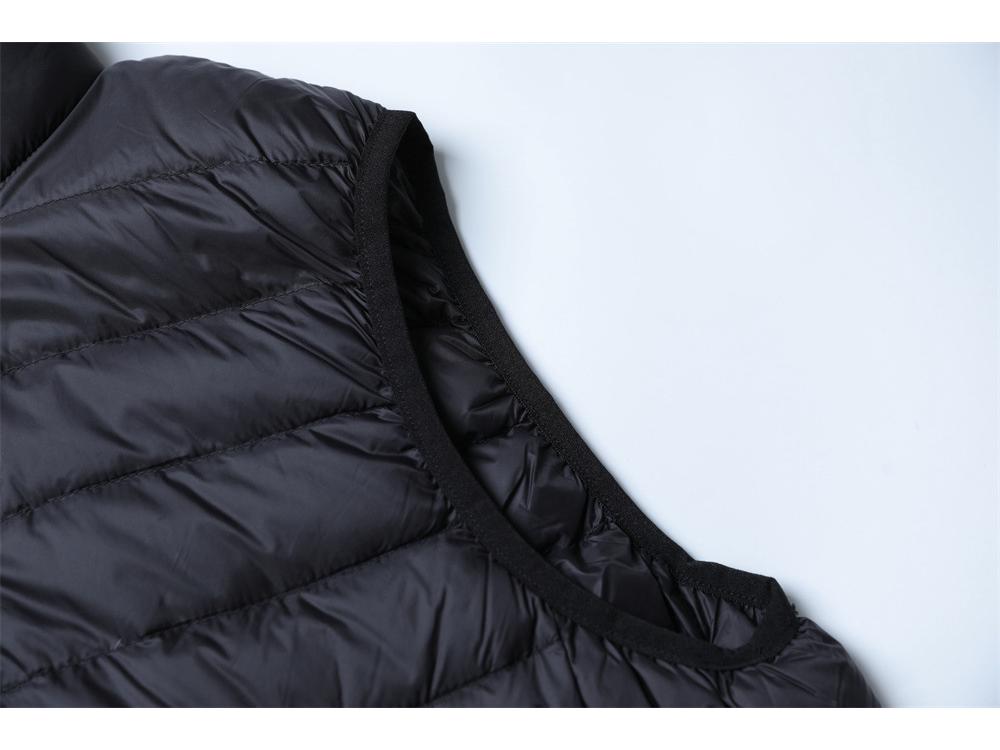 Herren 90% Daunen Stehkragen Weste - Leichte Weiße Entendaunen in Übergrößen