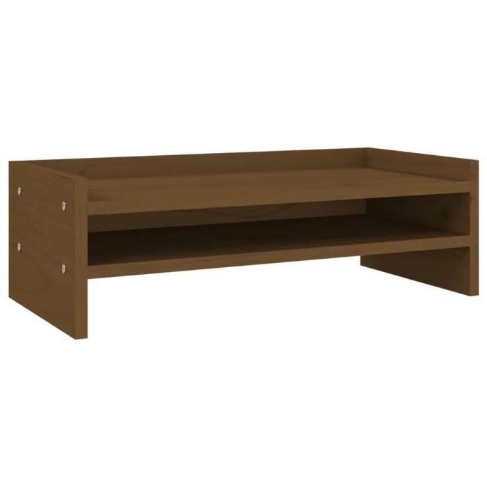VidaXL Support de moniteur Marron miel 50x24x16 cm Bois de pin solide 813987