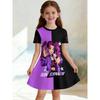 vGirls 3D Crew Neck A-line Dress, Girl Group Stage Colorful Trendy Color-block Print, Perfect for Parties and Birthday Gifts.