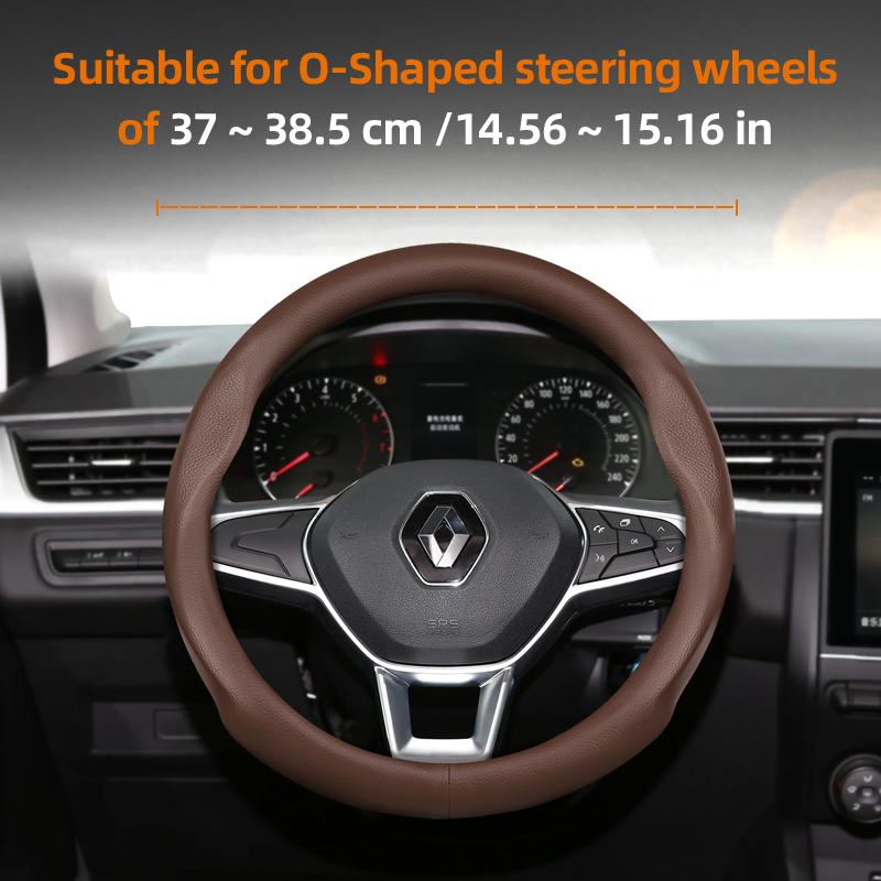 ZKMD1 Suitable for Renault Ultra-Thin Breathable Leather Steering Wheel Cover Suitable for Megane 3 2 4 Clio4 5 Captur Trafic