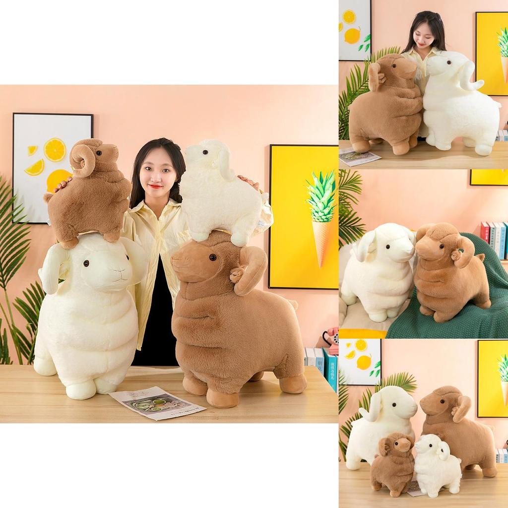 Adorable Realistic Plush Goat Stuffed Animal Toy For Kids Soft Home Decor Cushion